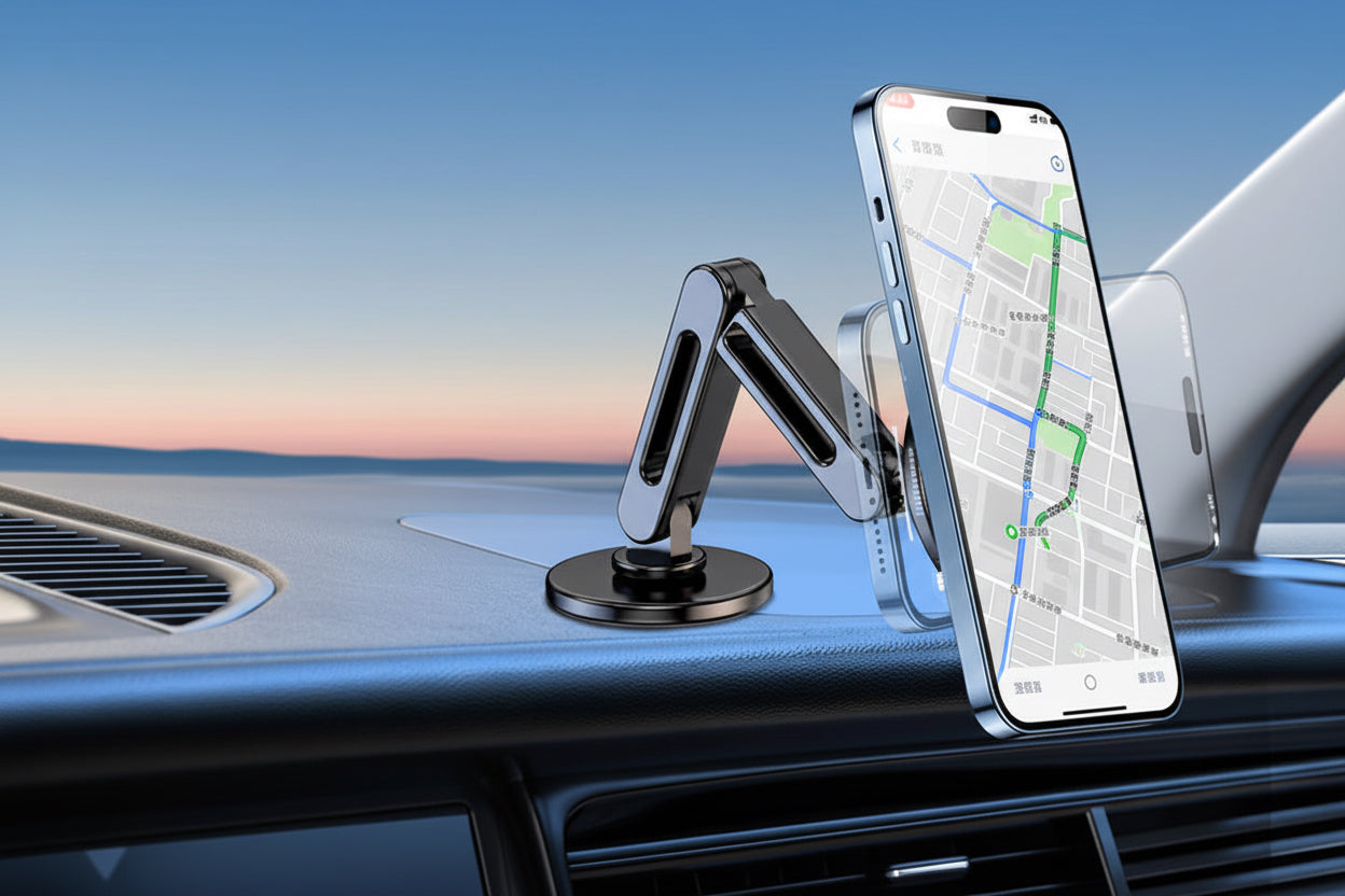 360° Magnetic Car Phone Holder – Heavy Duty Dashboard & Air Vent Mount (Strong Aluminum Grip)