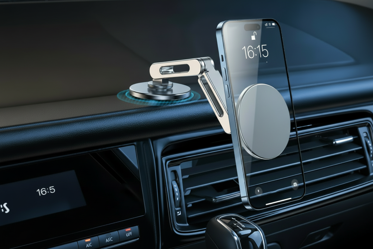 360° Magnetic Car Phone Holder – Heavy-Grip Edition
