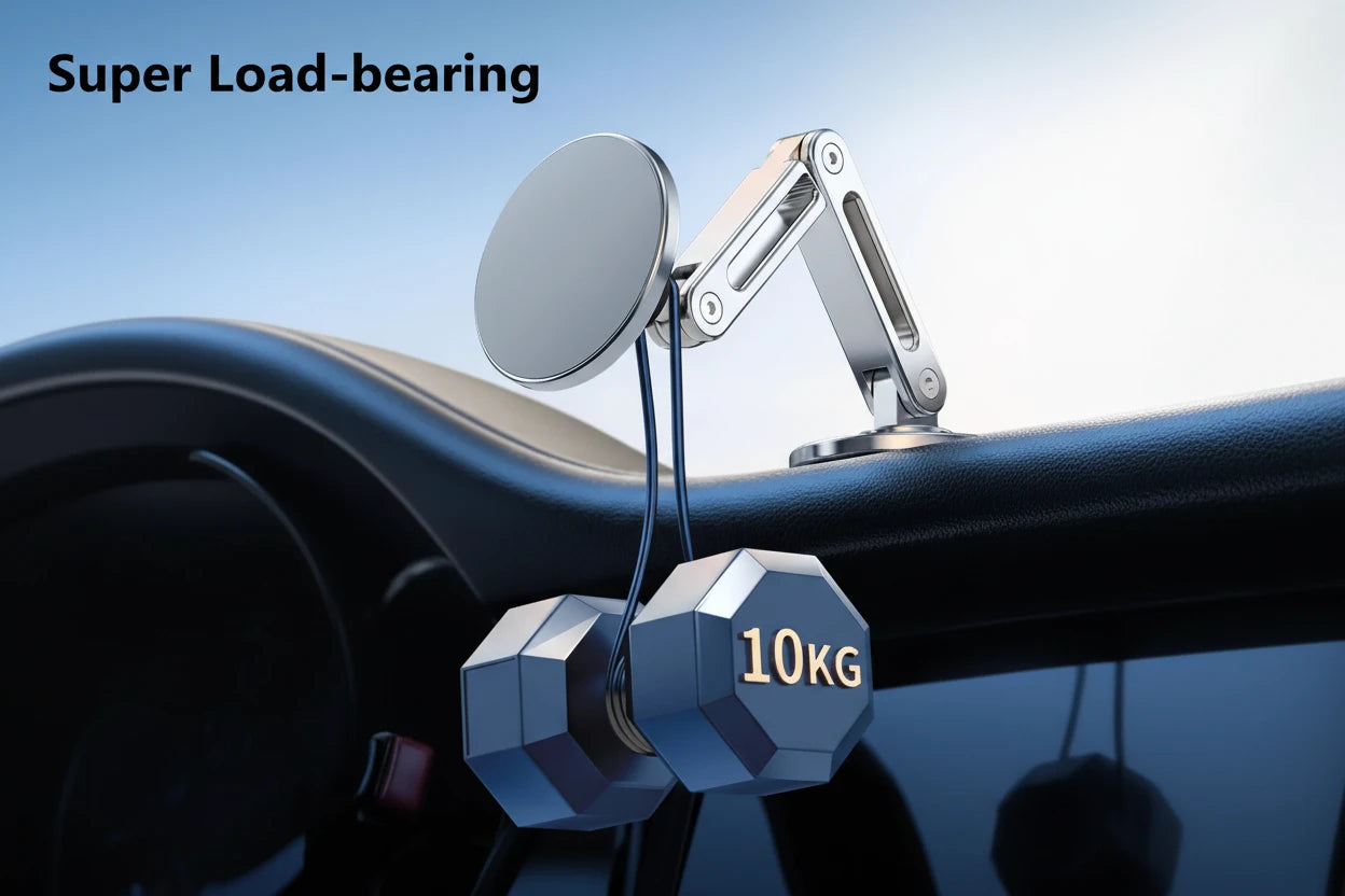 360° Magnetic Car Phone Holder – Heavy Duty Dashboard & Air Vent Mount (Strong Aluminum Grip)