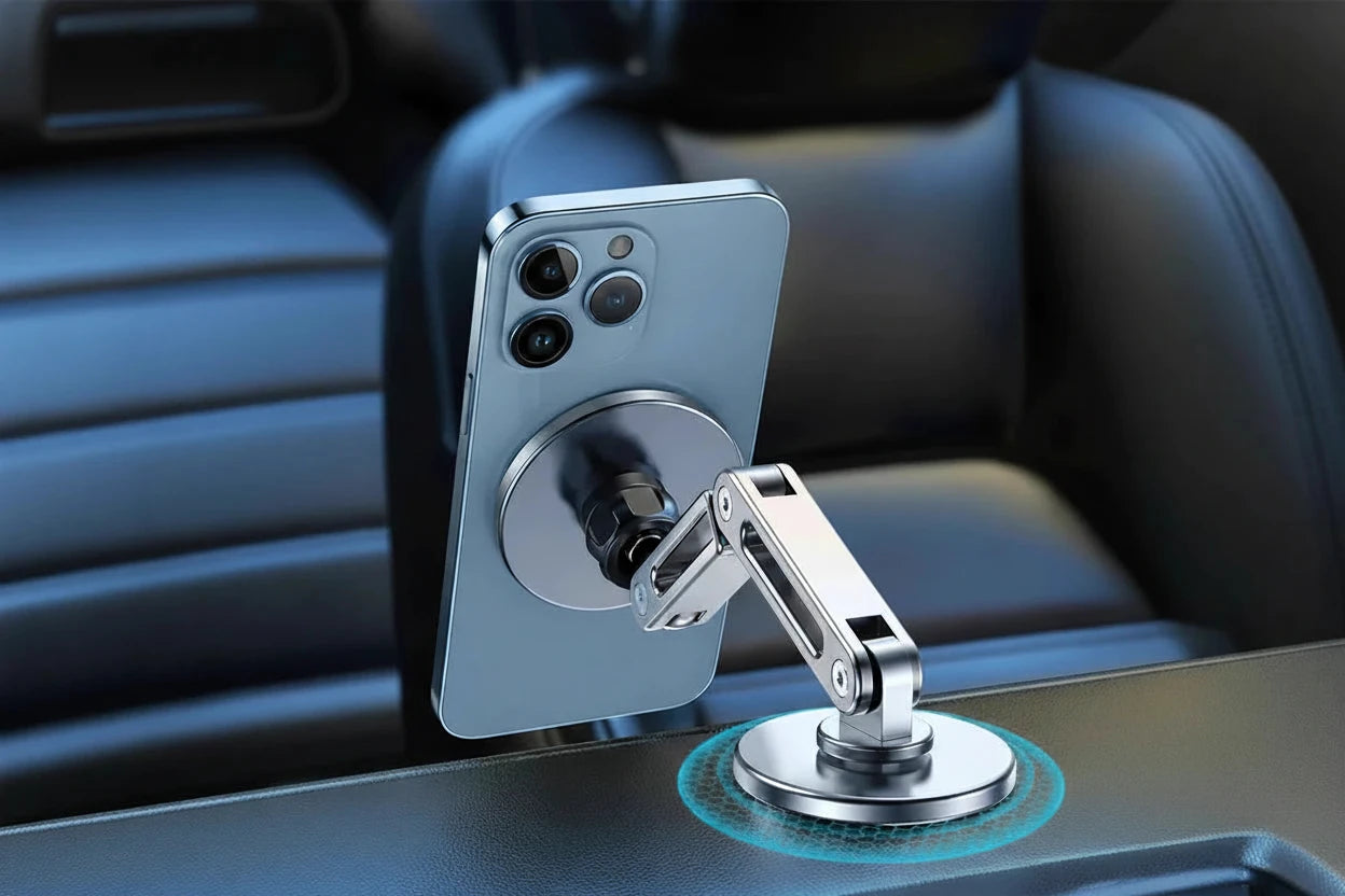 360° Magnetic Car Phone Holder – Heavy Duty Dashboard & Air Vent Mount (Strong Aluminum Grip)